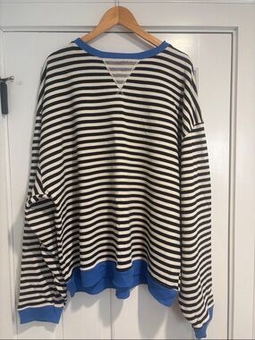 FP We the Free | Oversize Stripe Sweatshirt black white stripe blue
